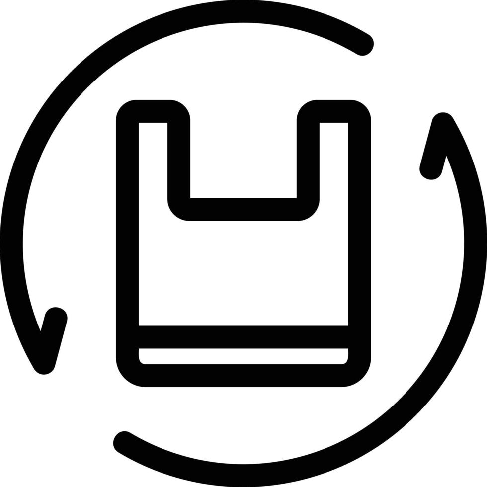 Recyled Plastic Bag Line Icon vector