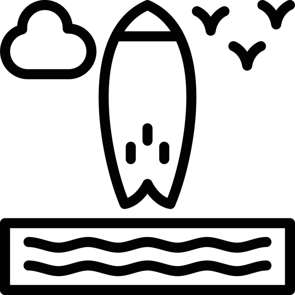 Surfboard Line Icon vector