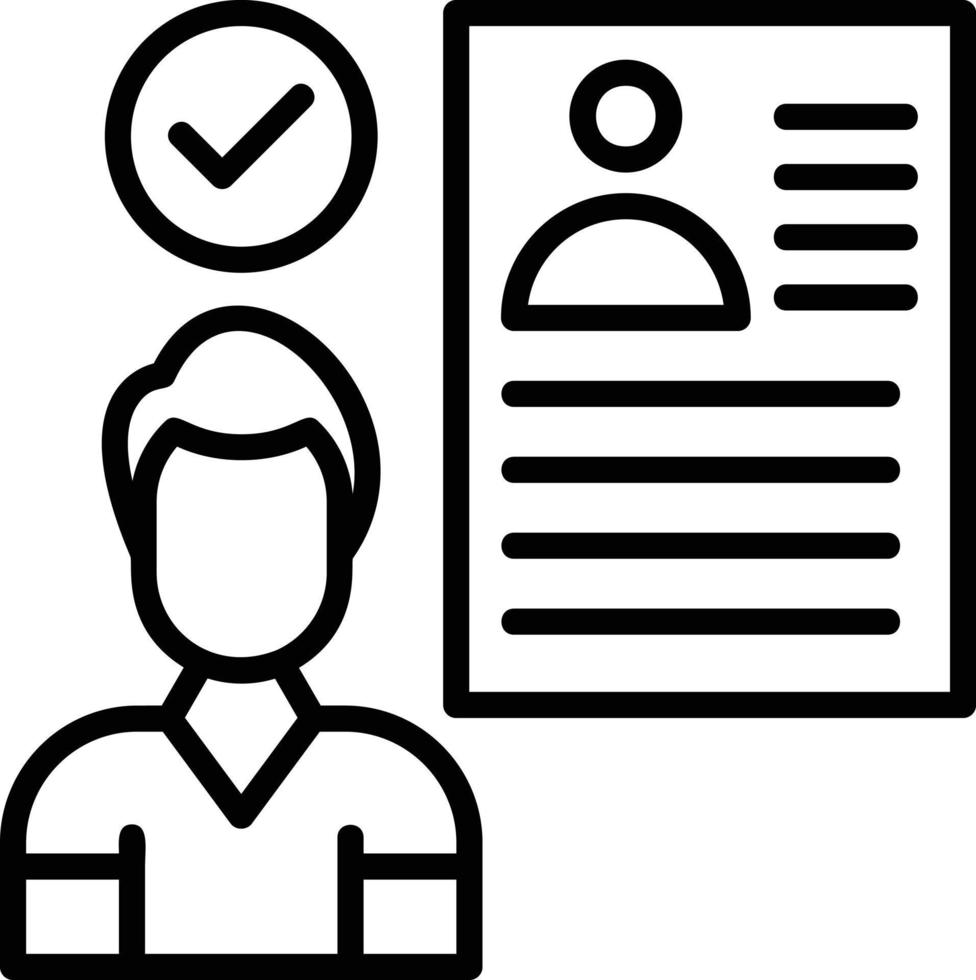 Hired Line Icon vector