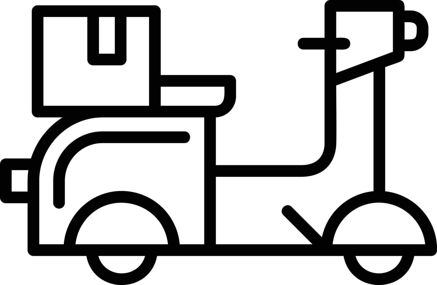 icono de línea de bicicleta de entrega vector