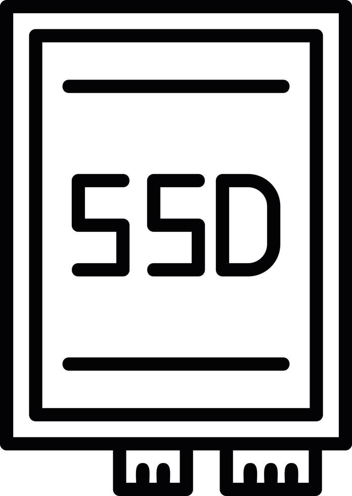 icono de línea de tarjeta ssd vector