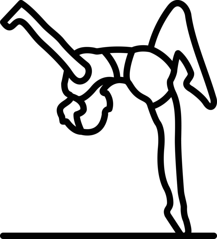 icono de línea de gimnasta vector