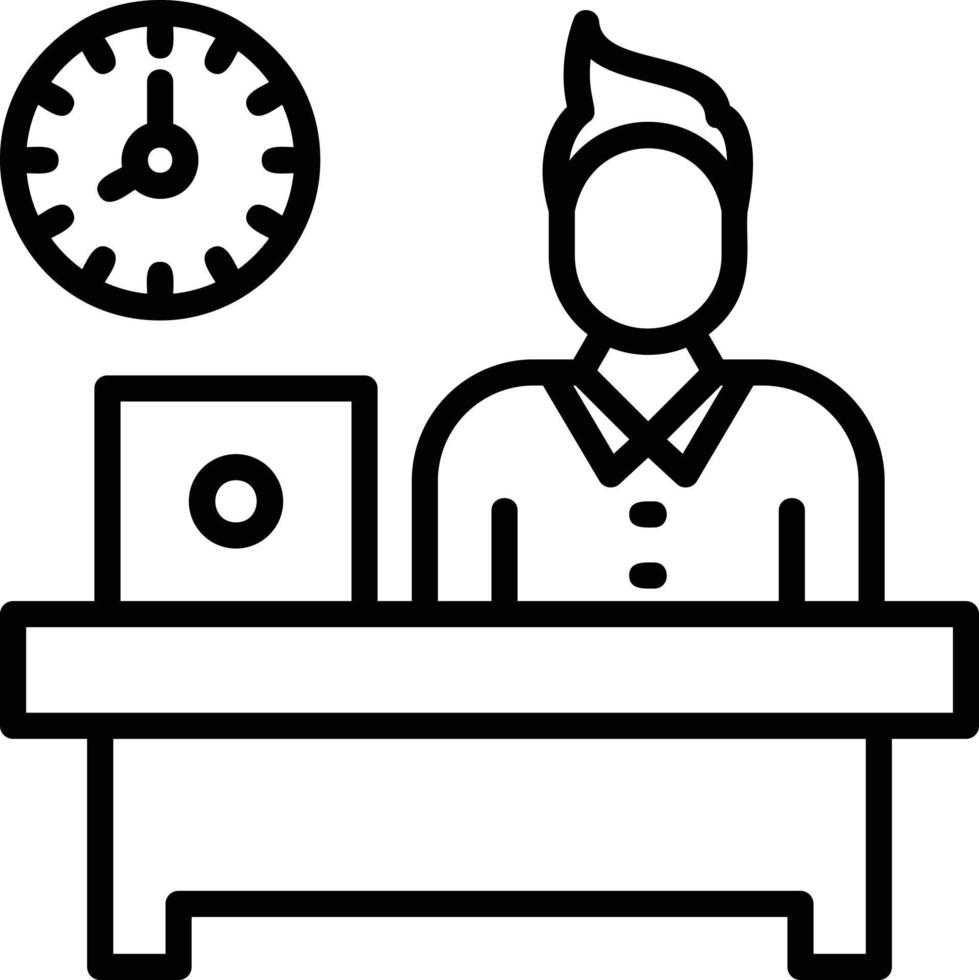 Overtime Line Icon vector