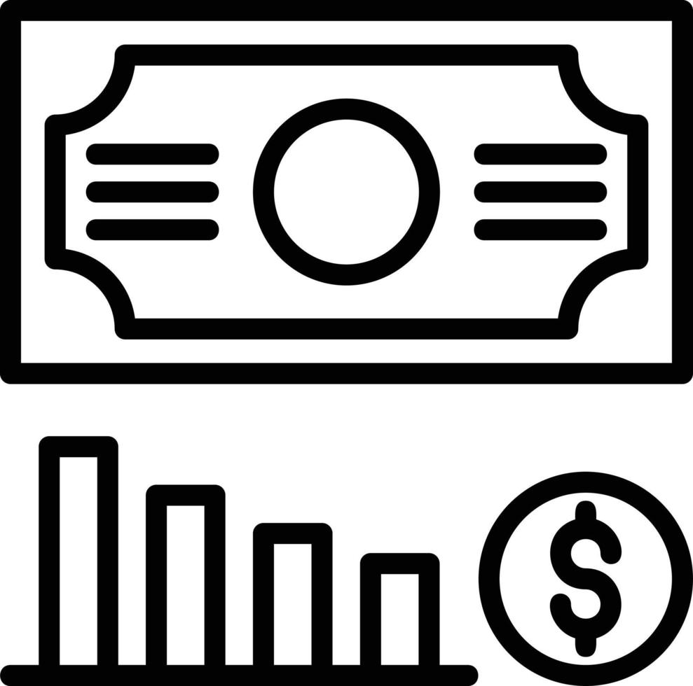 icono de línea de pérdida de dinero vector