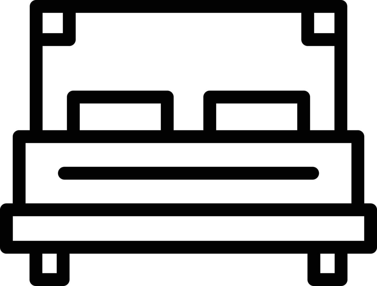 Double Bed Line Icon vector