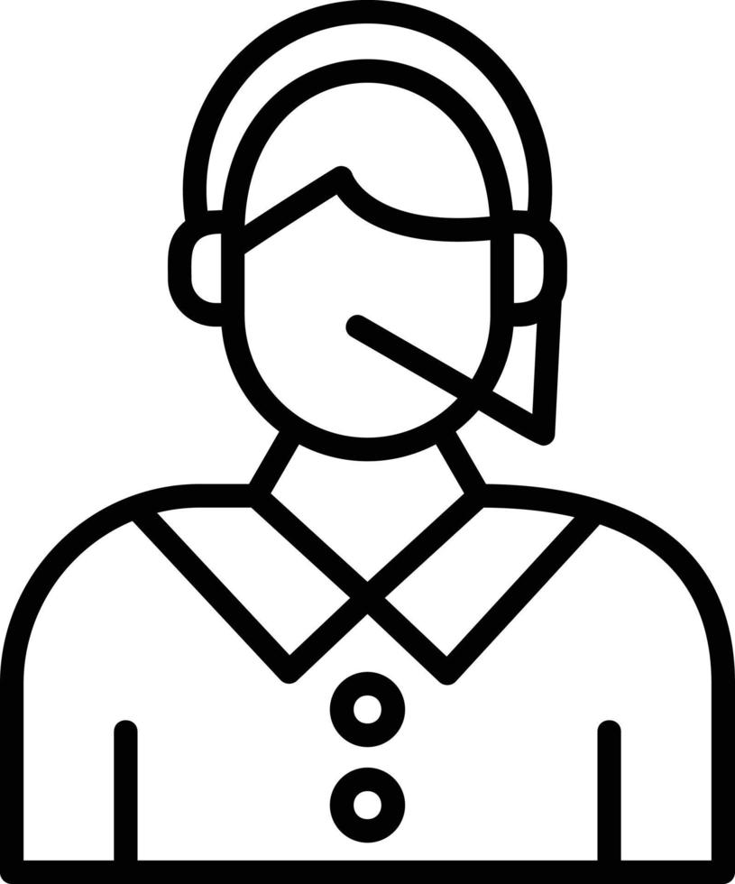 Call Center Agent Line Icon vector