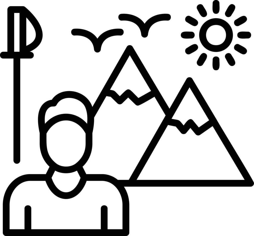 Hiking Line Icon vector
