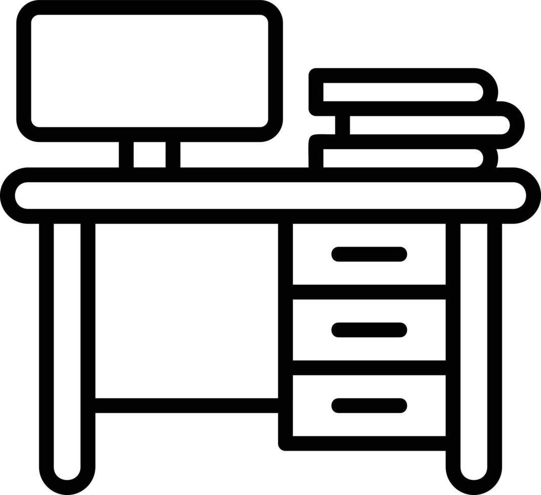 Work Table Line Icon vector