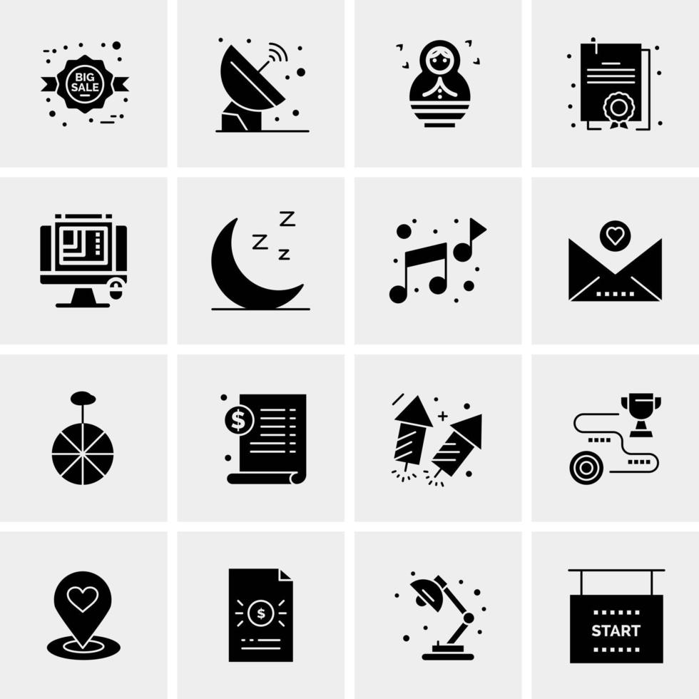 16 iconos de negocios universales vector ilustración de icono creativo para usar en proyectos relacionados con la web y dispositivos móviles