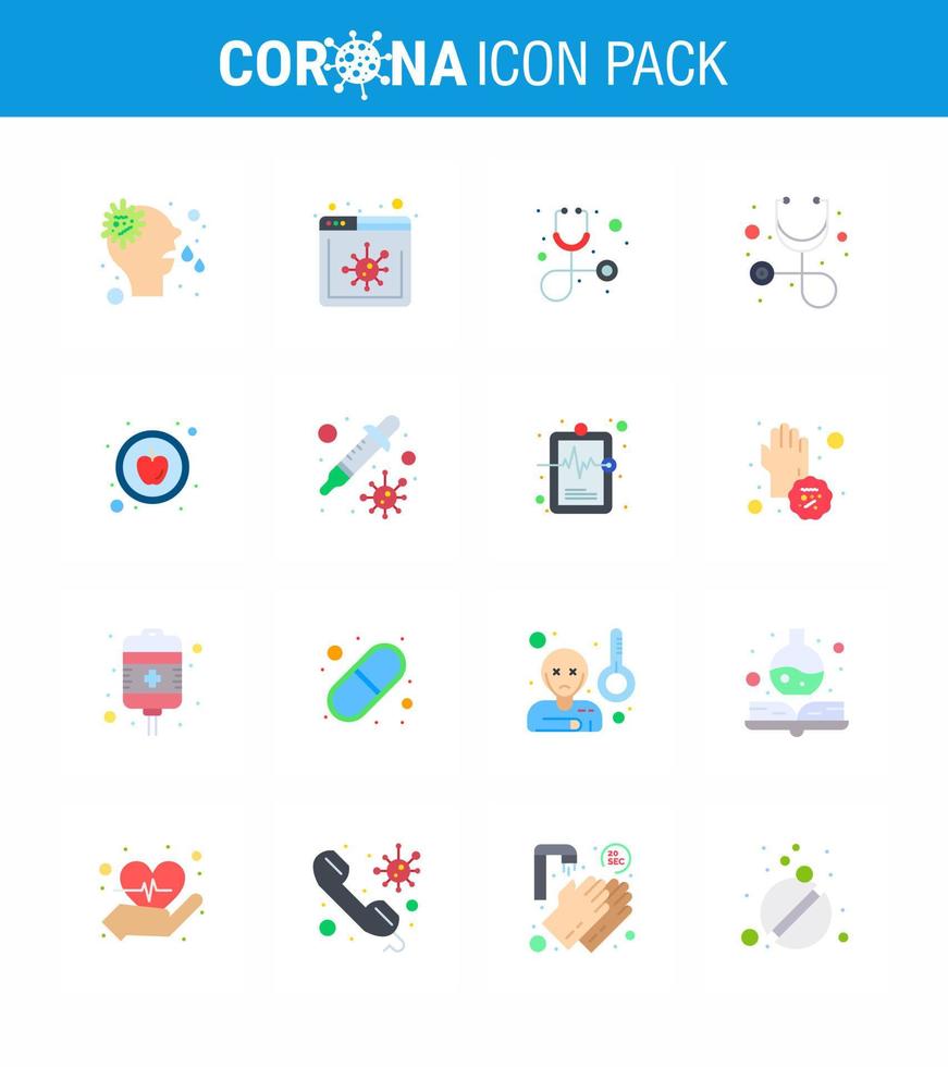 Coronavirus Awareness icon 16 Flat Color icons icon included health transmission healthcare petri healthy viral coronavirus 2019nov disease Vector Design Elements