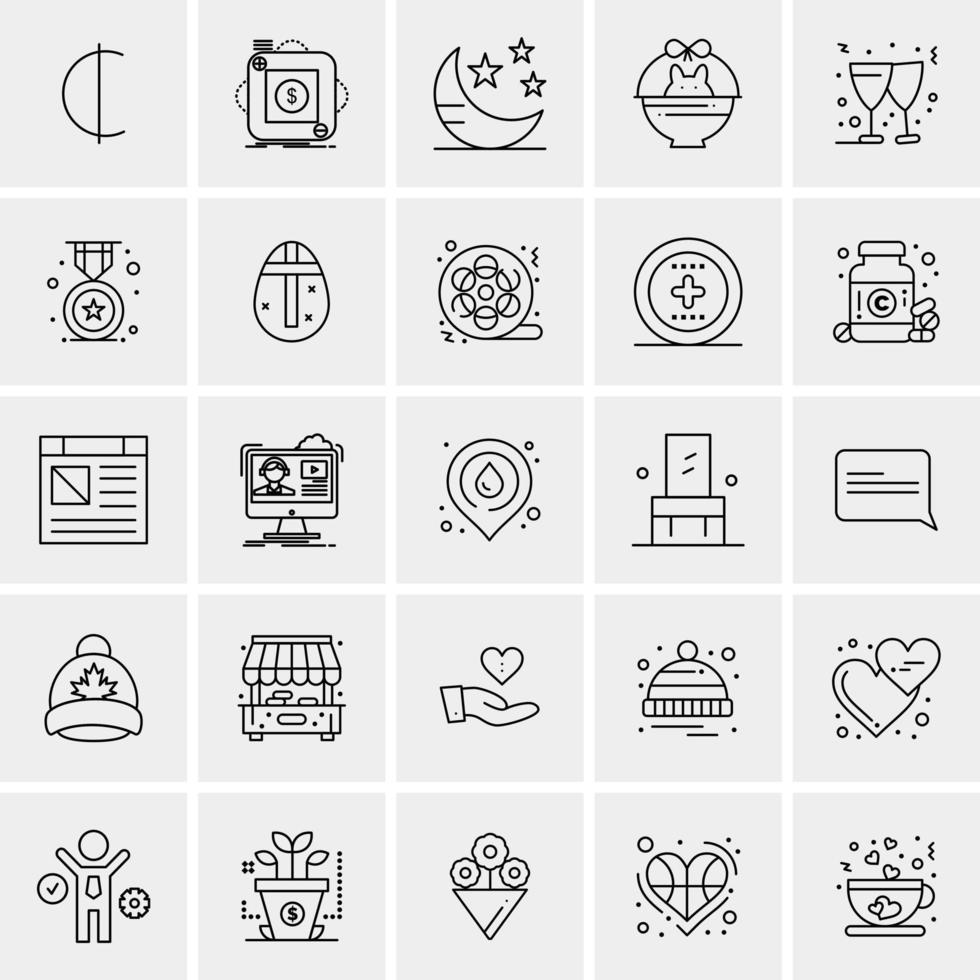 25 iconos de negocios universales vector ilustración de icono creativo para usar en proyectos relacionados con la web y dispositivos móviles