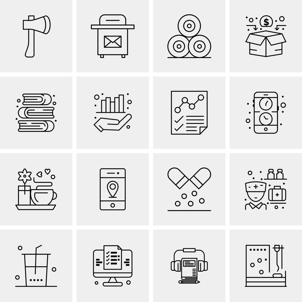 16 Business Universal Icons Vector Creative Icon Illustration to use in web and Mobile Related project