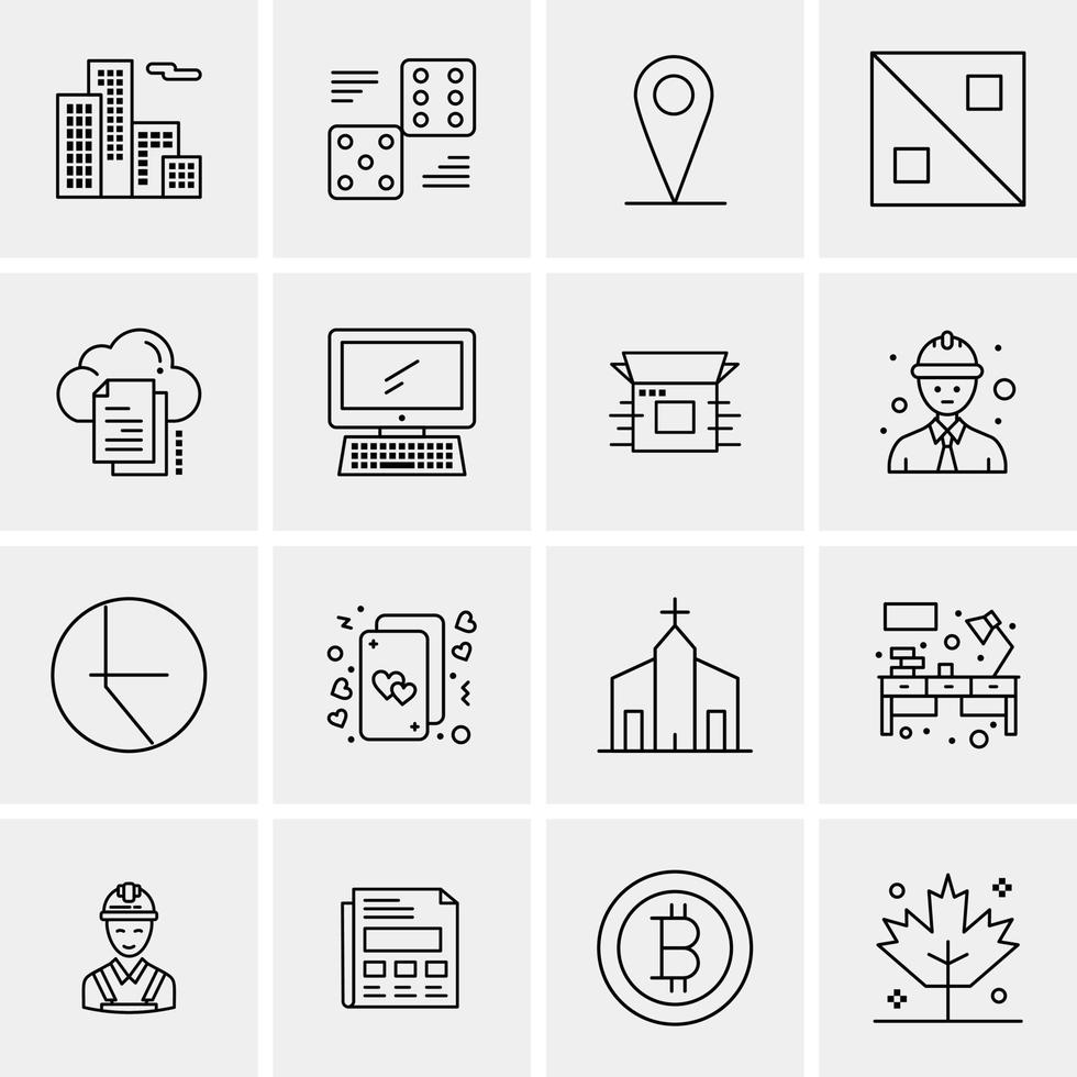 16 iconos universales de negocios vector ilustración de icono creativo para usar en proyectos relacionados con la web y dispositivos móviles