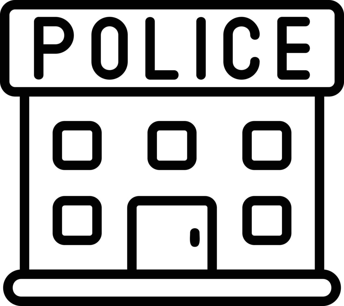 Police Station Line Icon vector
