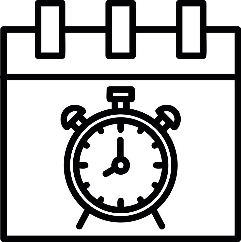 Alarm Clock Line Icon vector