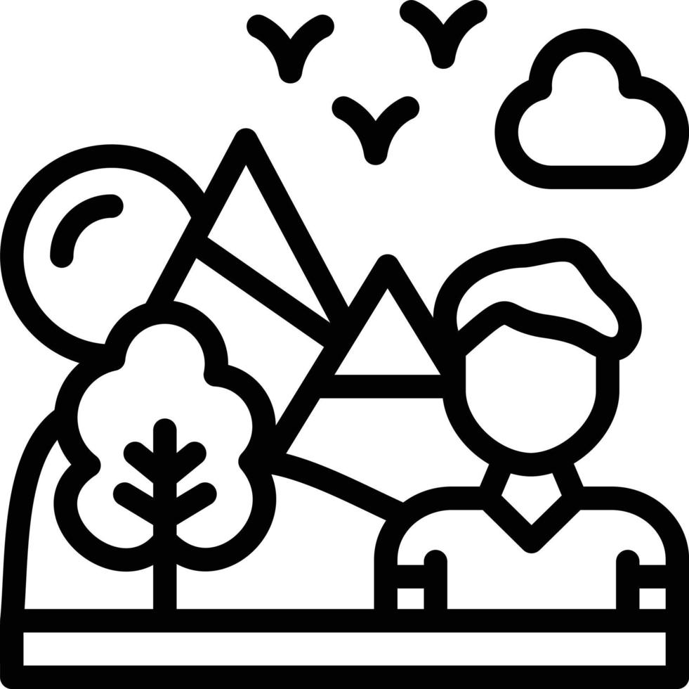 Hiking Line Icon vector