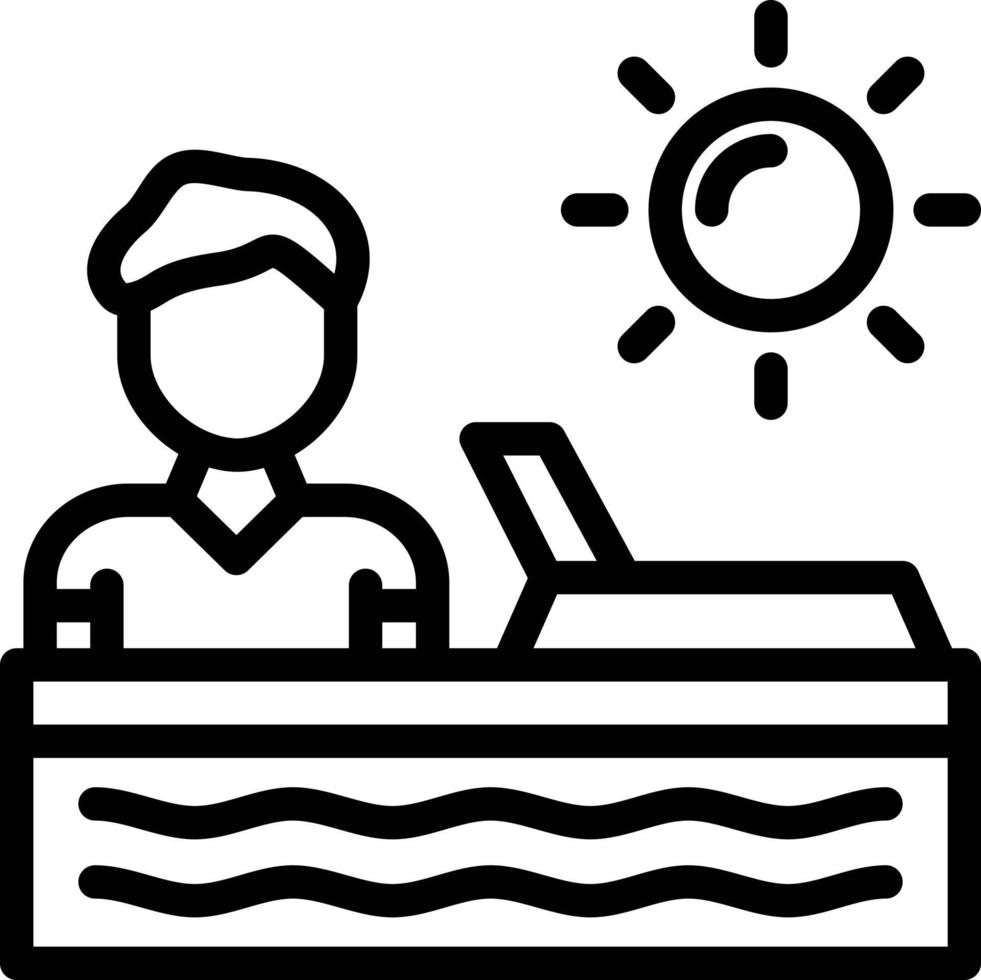 Sunbathing Line Icon vector