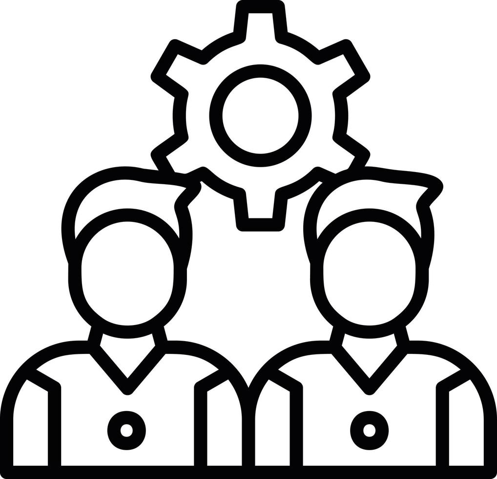 Team Management Line Icon vector