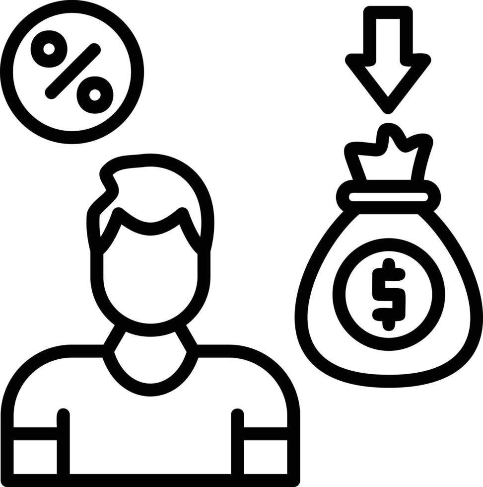 Commission Line Icon vector