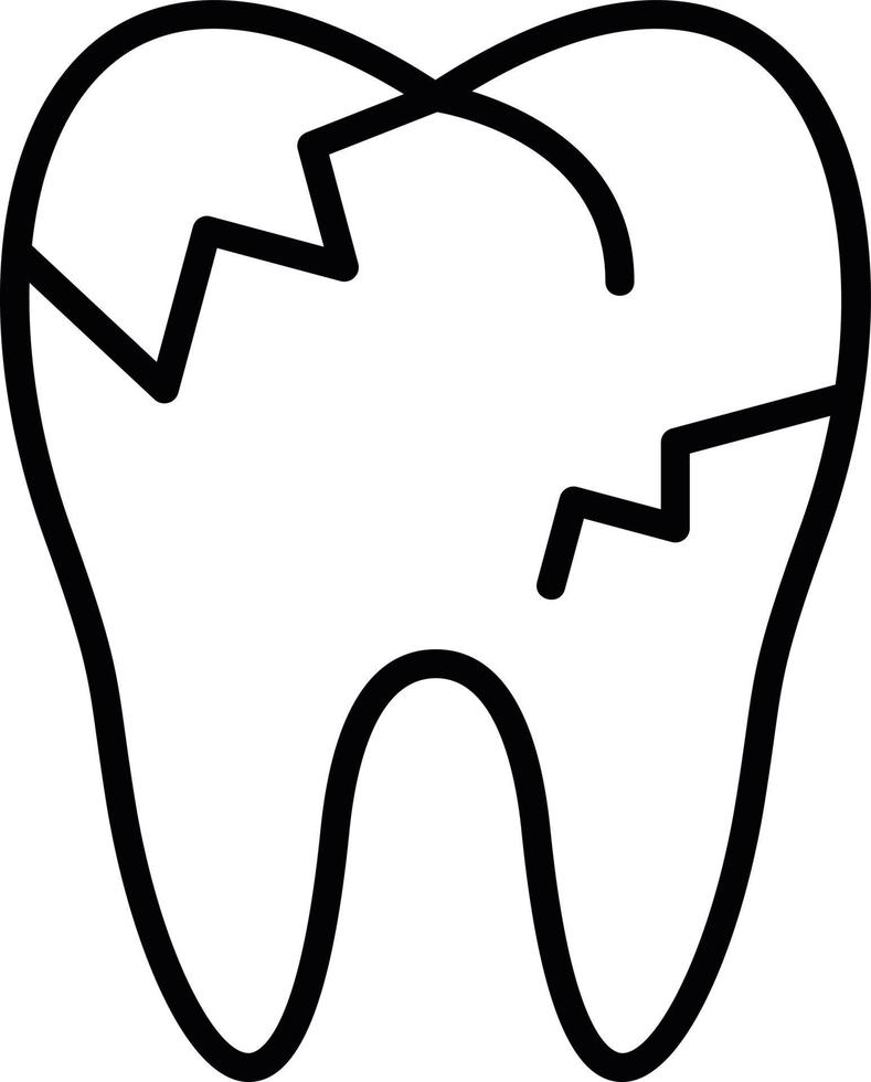 Decayed Teeth Line Icon vector