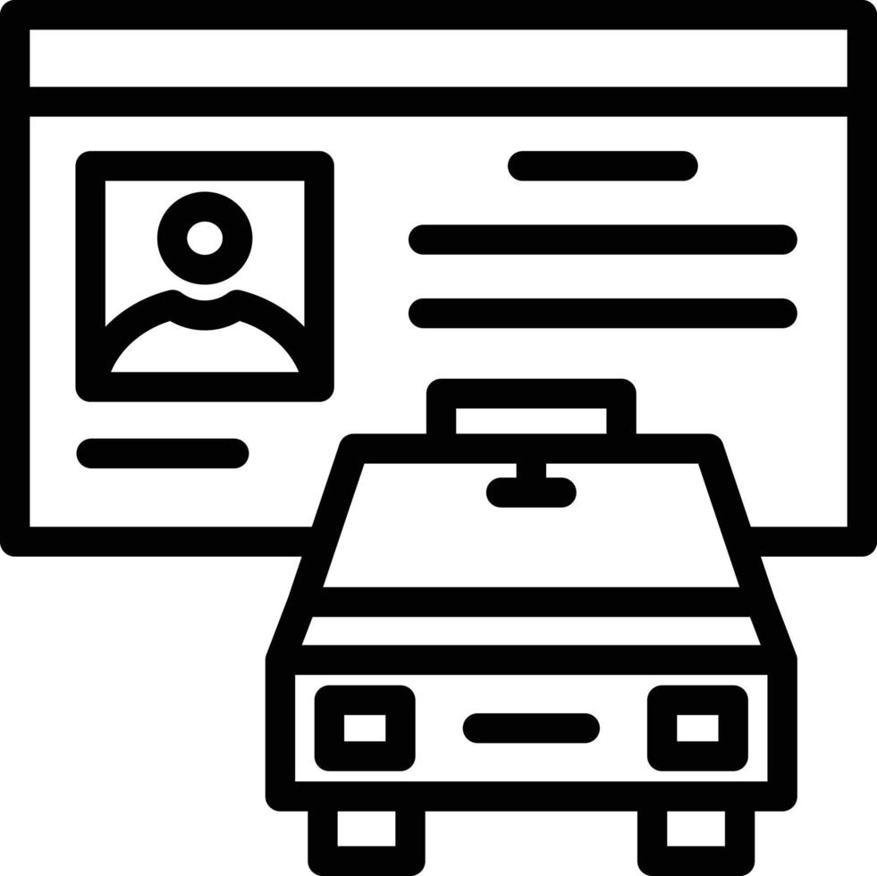 Driver License Line Icon vector