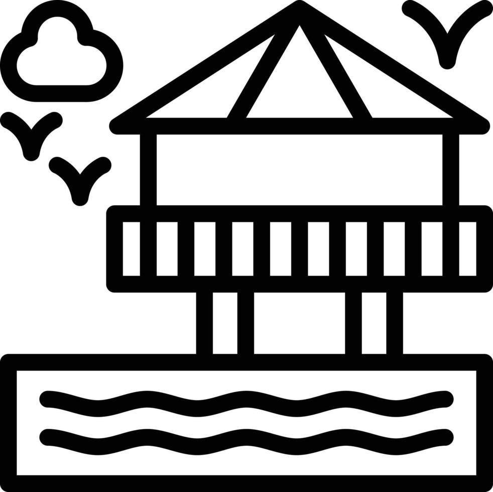 Resort Line Icon vector