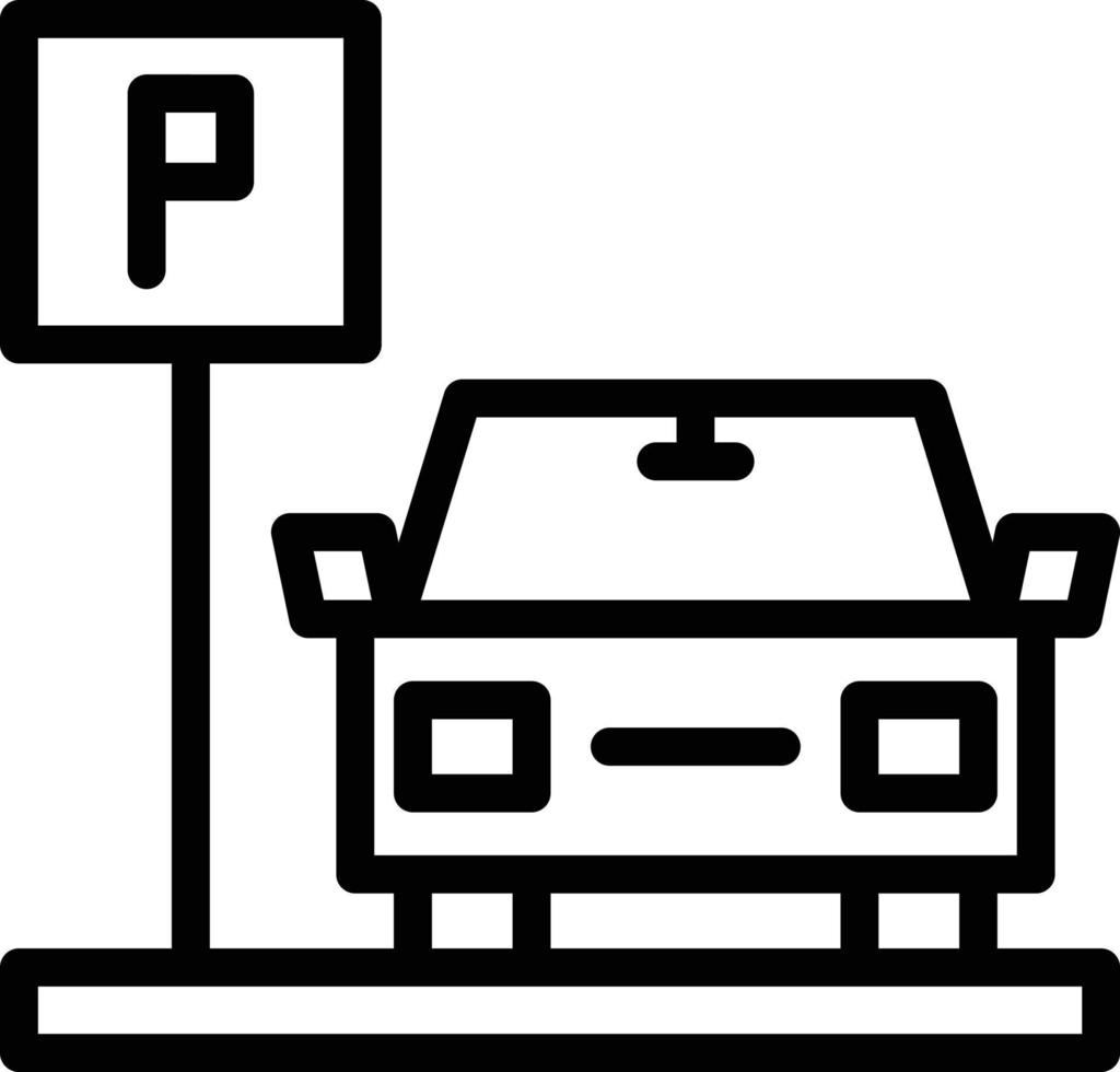 Parking Area Line Icon vector