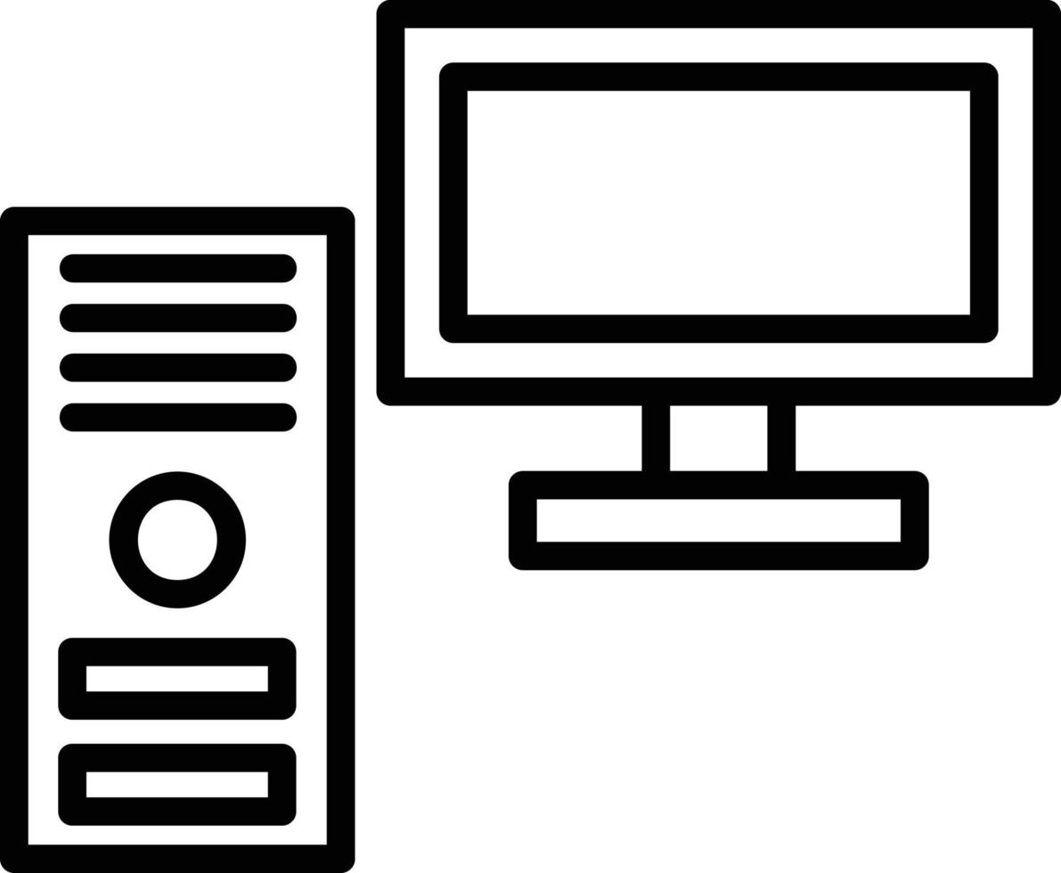 PC Line Icon vector