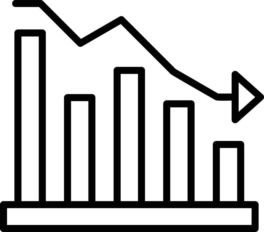 Fluctuation Down Line Icon vector