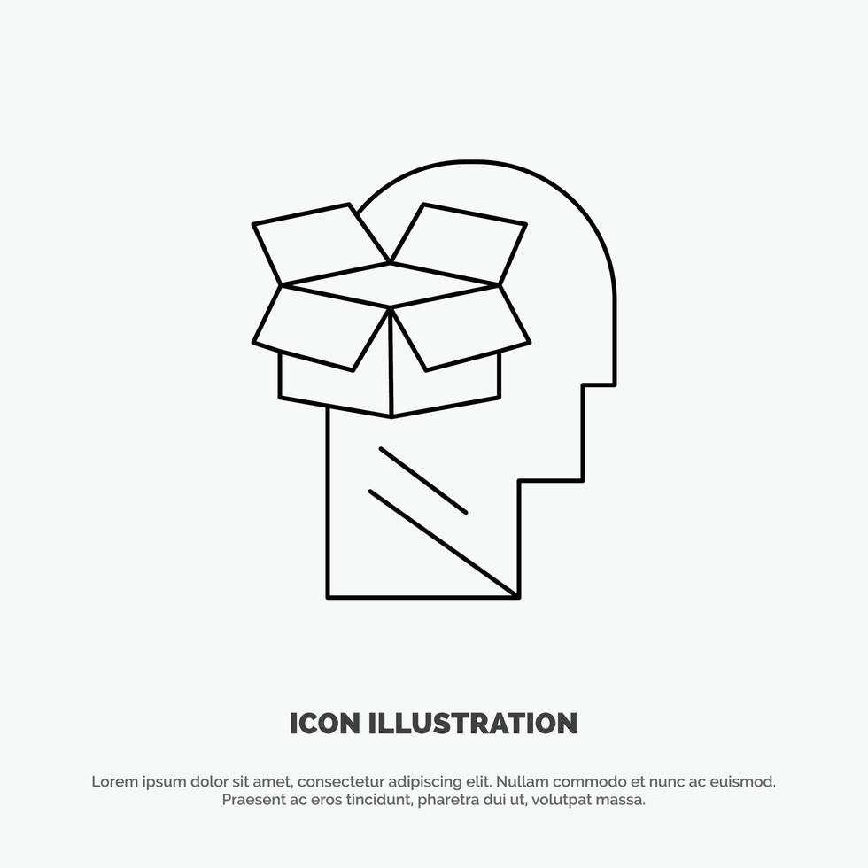 Box Unbox Data User Male Line Icon Vector