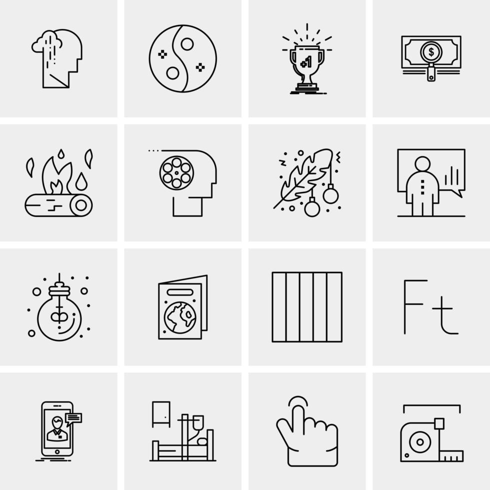 16 iconos de negocios universales vector ilustración de icono creativo para usar en proyectos relacionados con la web y dispositivos móviles