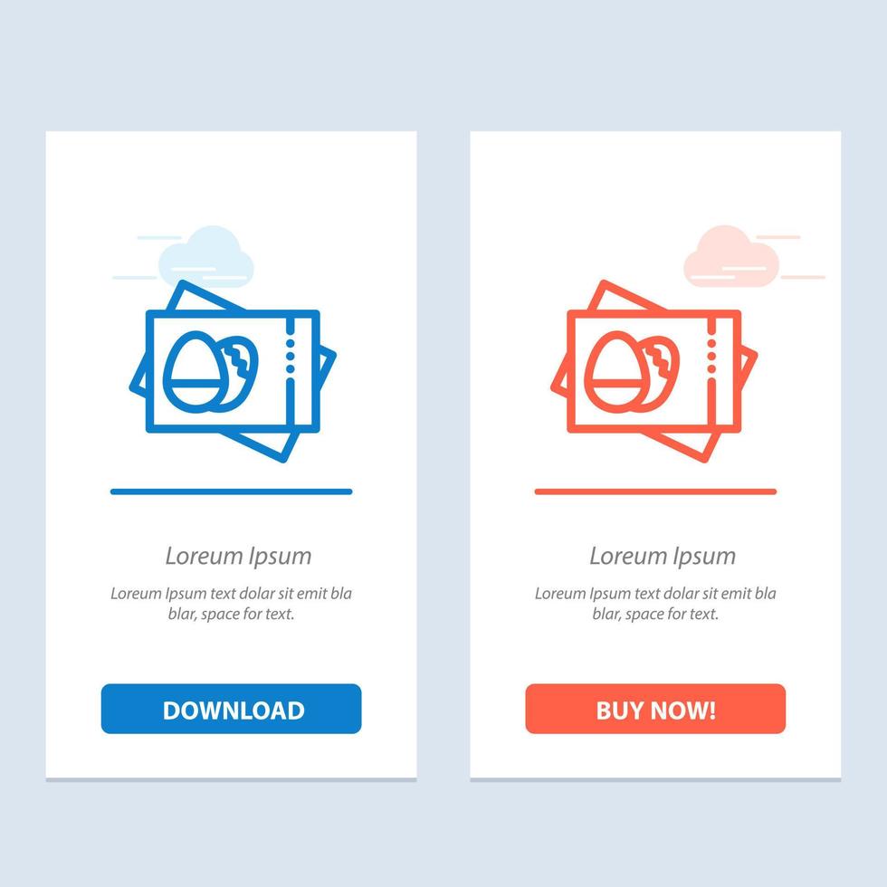 Pass board Egg Easter Card  Blue and Red Download and Buy Now web Widget Card Template vector