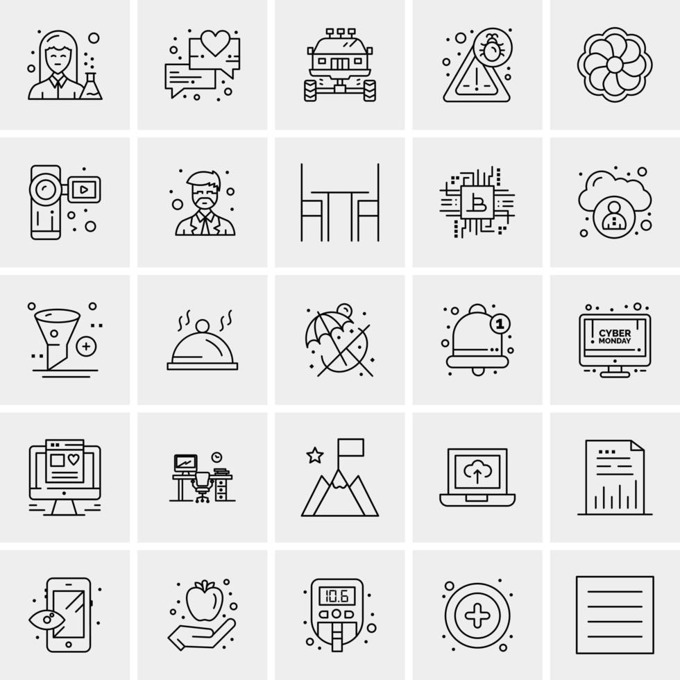 25 iconos de negocios universales vector ilustración de icono creativo para usar en proyectos relacionados con la web y dispositivos móviles