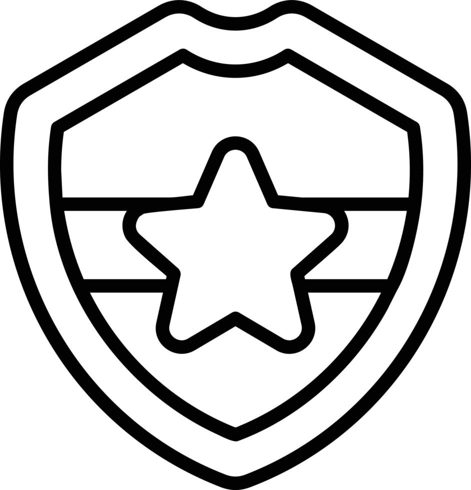 Police Badge Line Icon vector