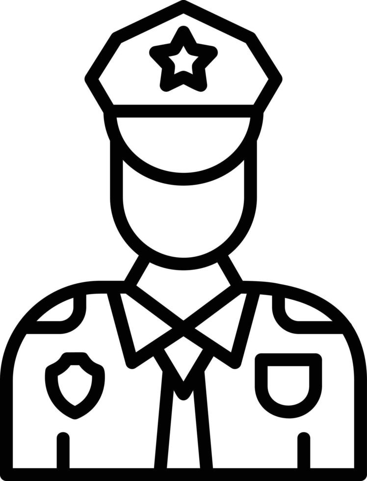 icono de línea de oficial de policía vector