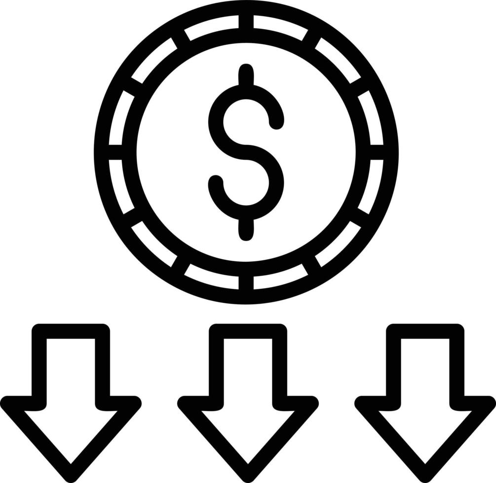 Money Loss Line Icon vector