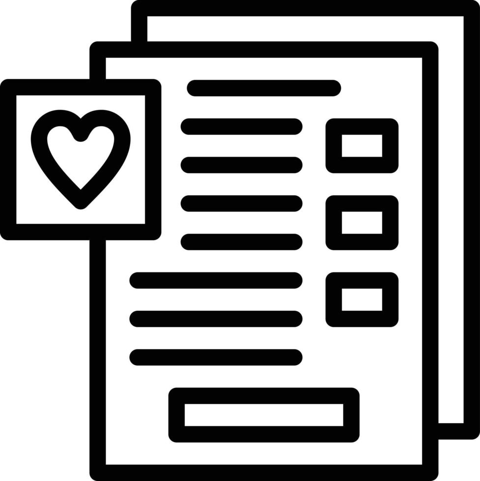 Wishlist Line Icon vector