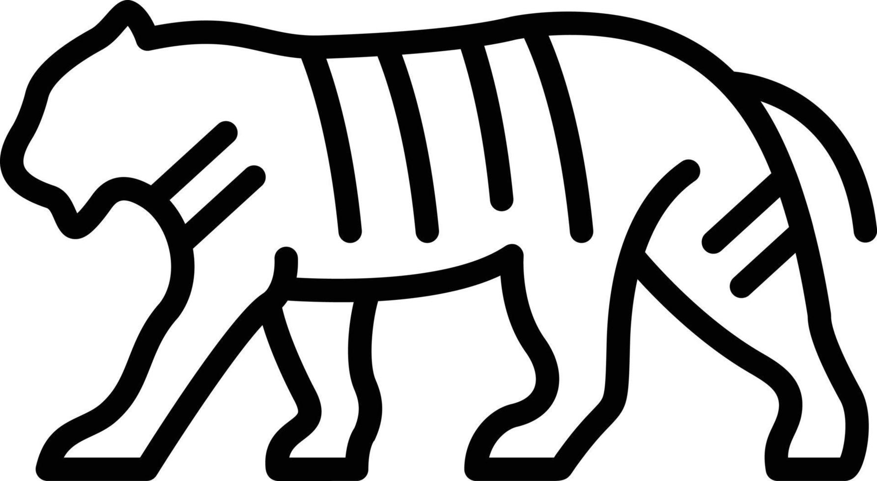 icono de línea de tigre vector