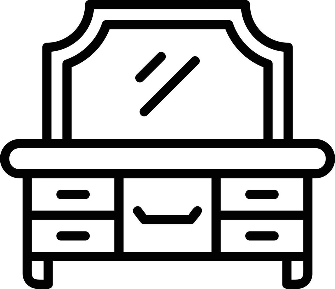 Dresser Line Icon vector