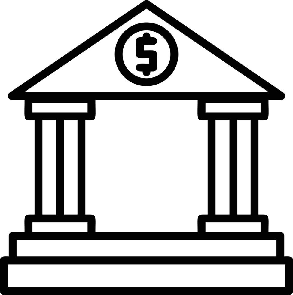 Bank Line Icon vector