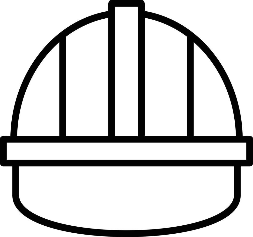 icono de línea de casco vector