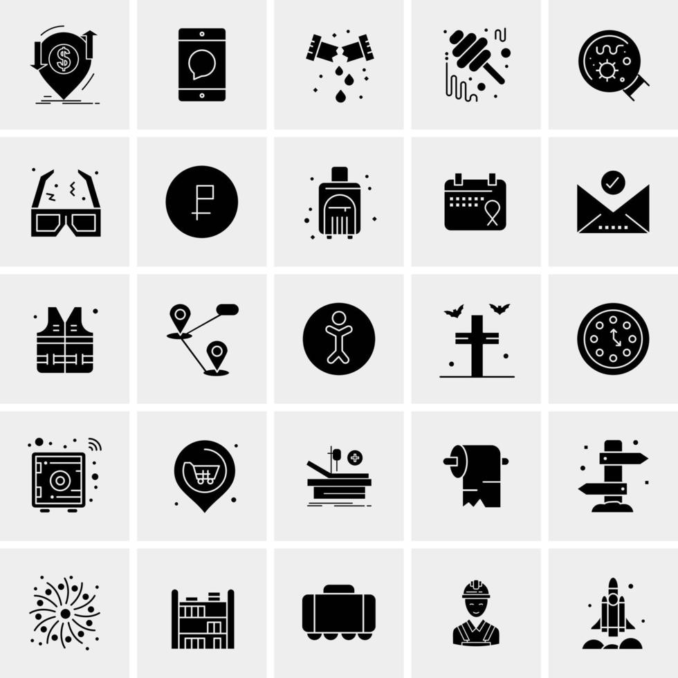 25 iconos de negocios universales vector ilustración de icono creativo para usar en proyectos relacionados con la web y dispositivos móviles