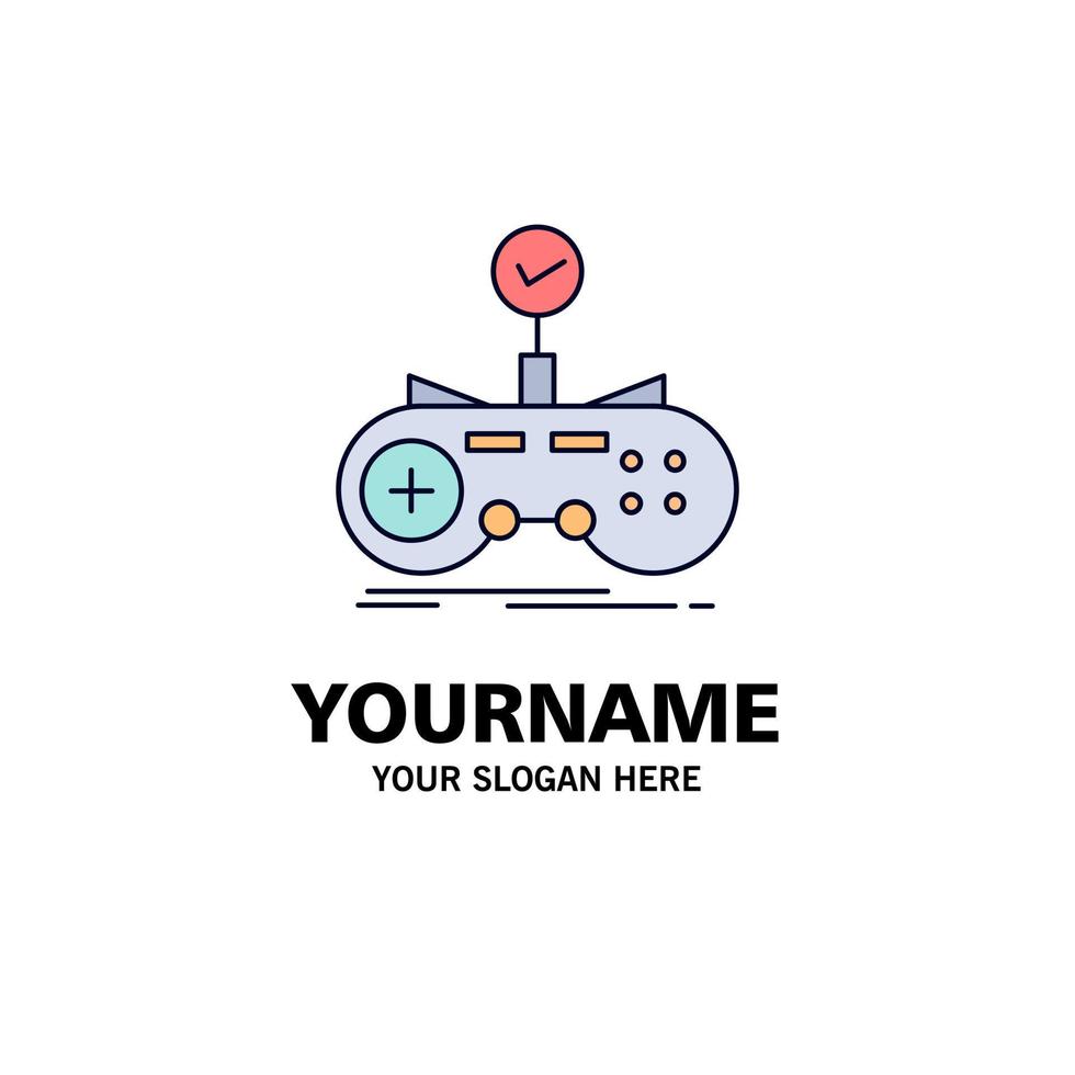Check controller game gamepad gaming Flat Color Icon Vector