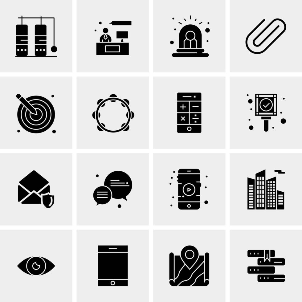 16 iconos de negocios universales vector ilustración de icono creativo para usar en proyectos relacionados con la web y dispositivos móviles