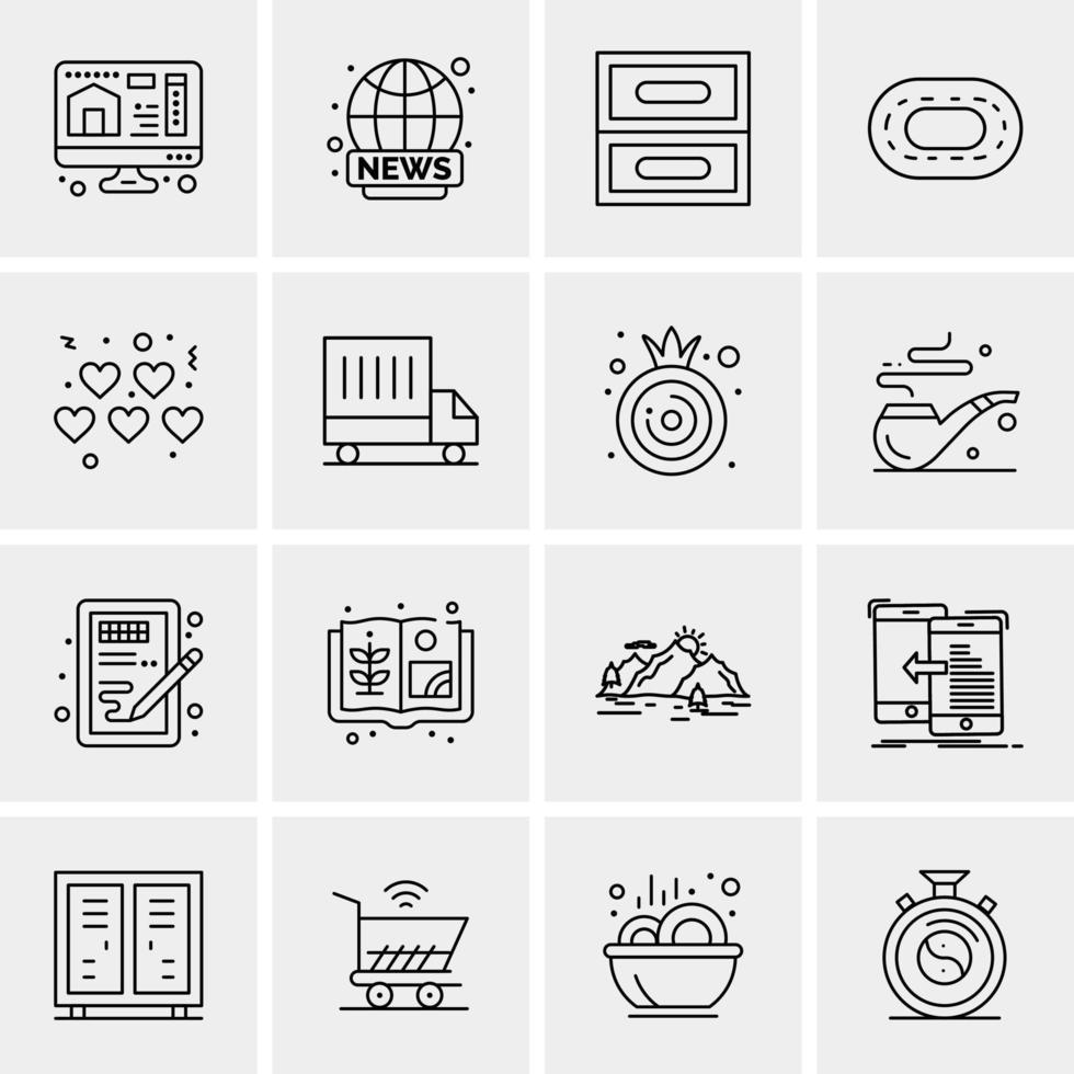 16 Universal Business Icons Vector Creative Icon Illustration to use in web and Mobile Related project