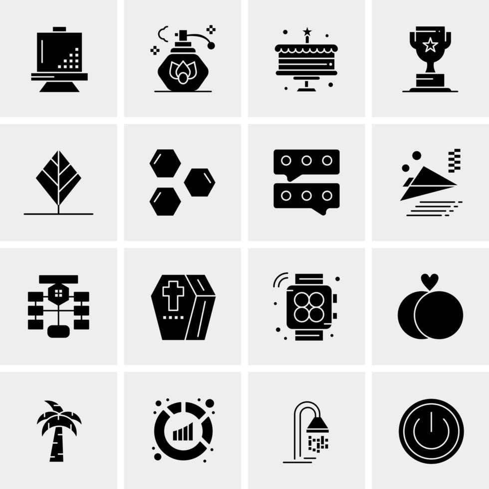 16 iconos de negocios universales vector ilustración de icono creativo para usar en proyectos relacionados con la web y dispositivos móviles