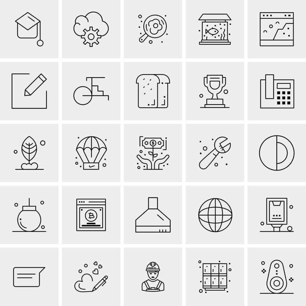 25 iconos de negocios universales vector ilustración de icono creativo para usar en proyectos relacionados con la web y dispositivos móviles