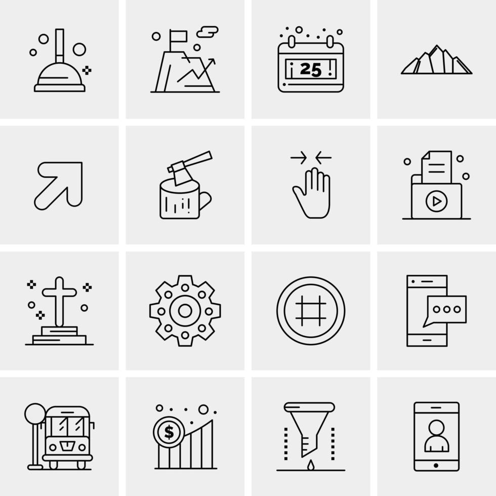 16 Universal Business Icons Vector Creative Icon Illustration to use in web and Mobile Related project