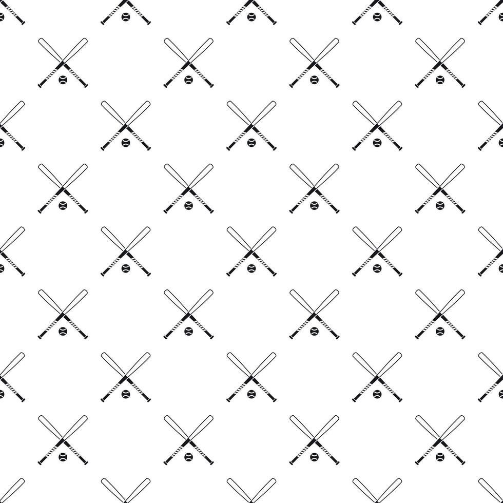 Crossed baseball bats and ball pattern vector