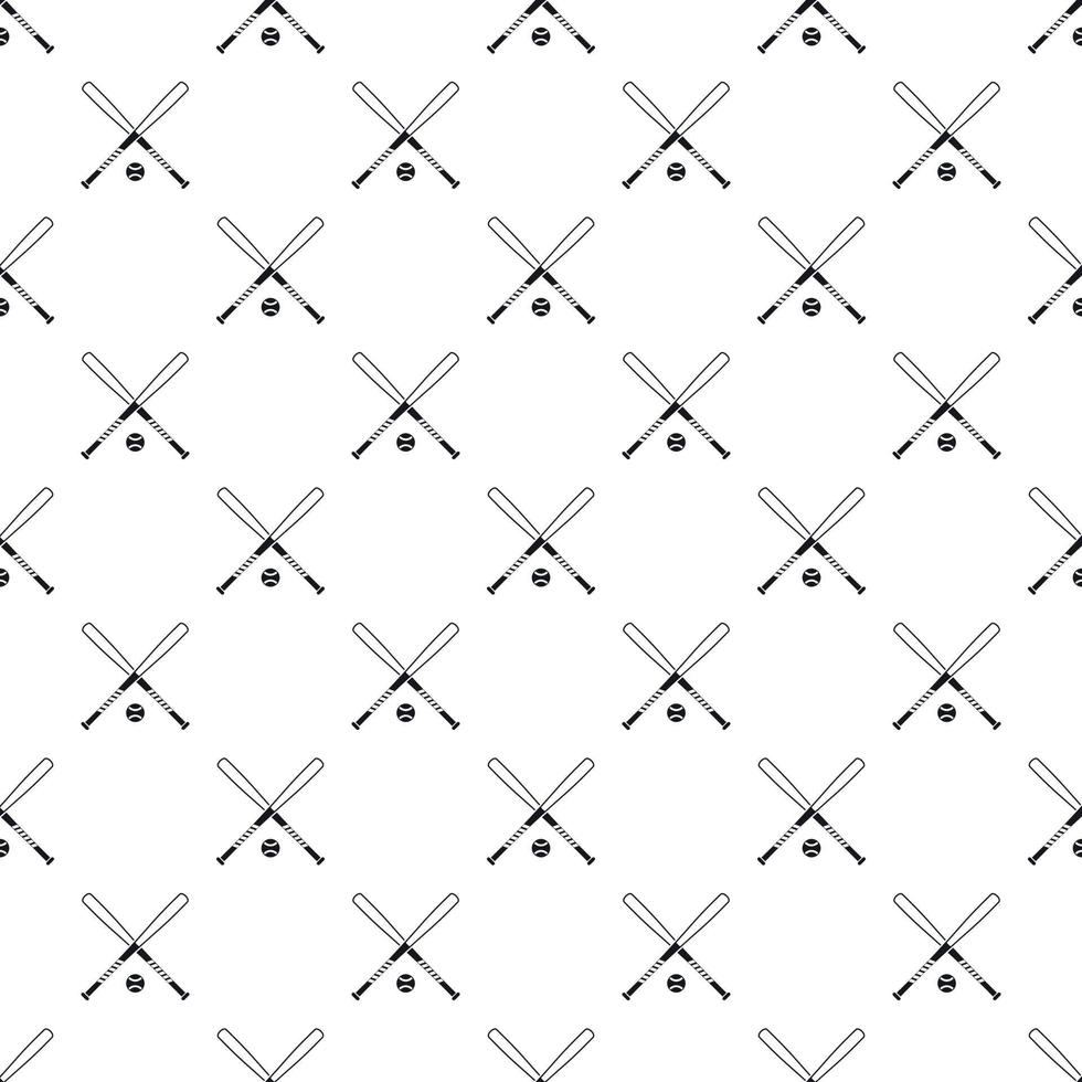 Crossed baseball bats and ball pattern vector